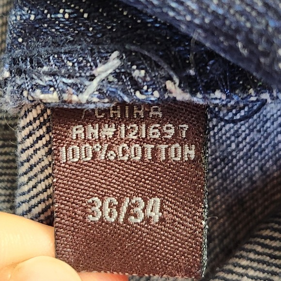 Bill Blass Jeans Mens 36x34 Whiskered Dark Wash Distressed Casual Cowboy Edgy - Picture 8 of 8